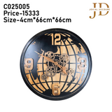 Antique World Map Round Wooden Wall Clock