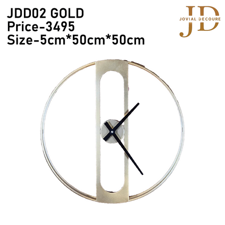 Designer Round Golden Colour Wrought Iron Case Wall Clock
