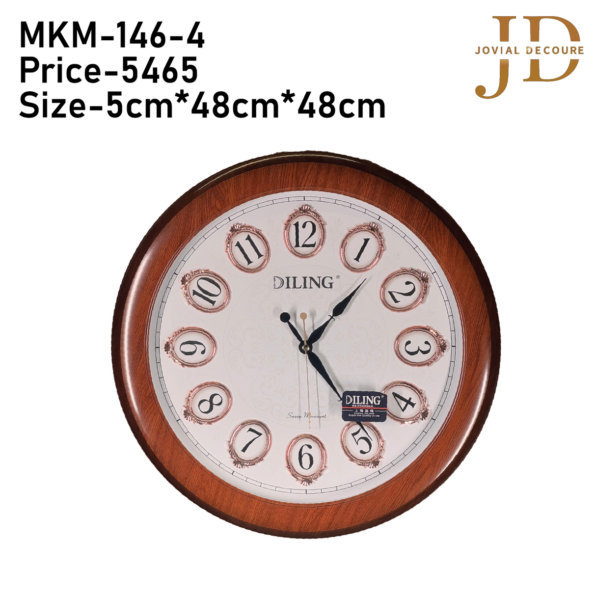 Modern Stylish Non Ticking Silent Analog Round Plastic Wall Clock