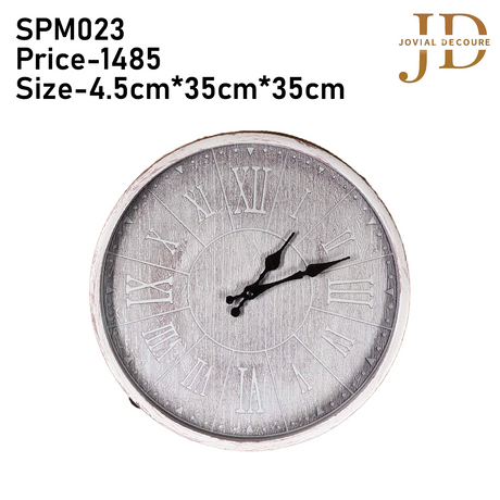 Decorative Wall Clock with Roman Numerals Grey