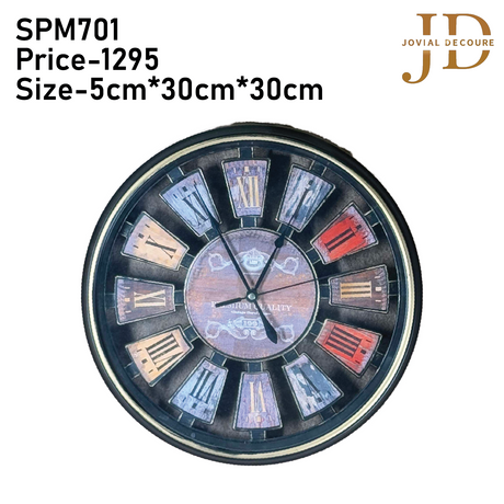 Multi Color Roman Style Transparent Wall Clock