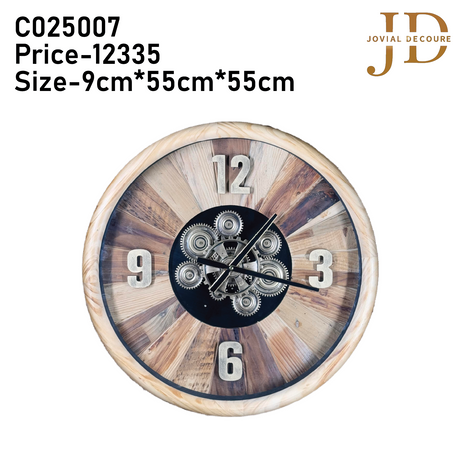 Wall Clock with Natural Wood