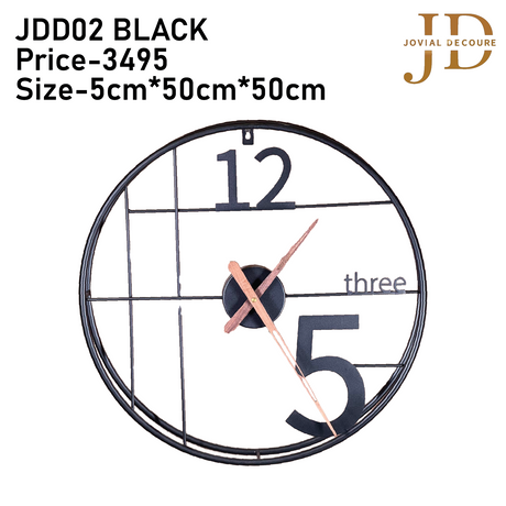 Black Rustic Farmhouse Metal Wall Clock