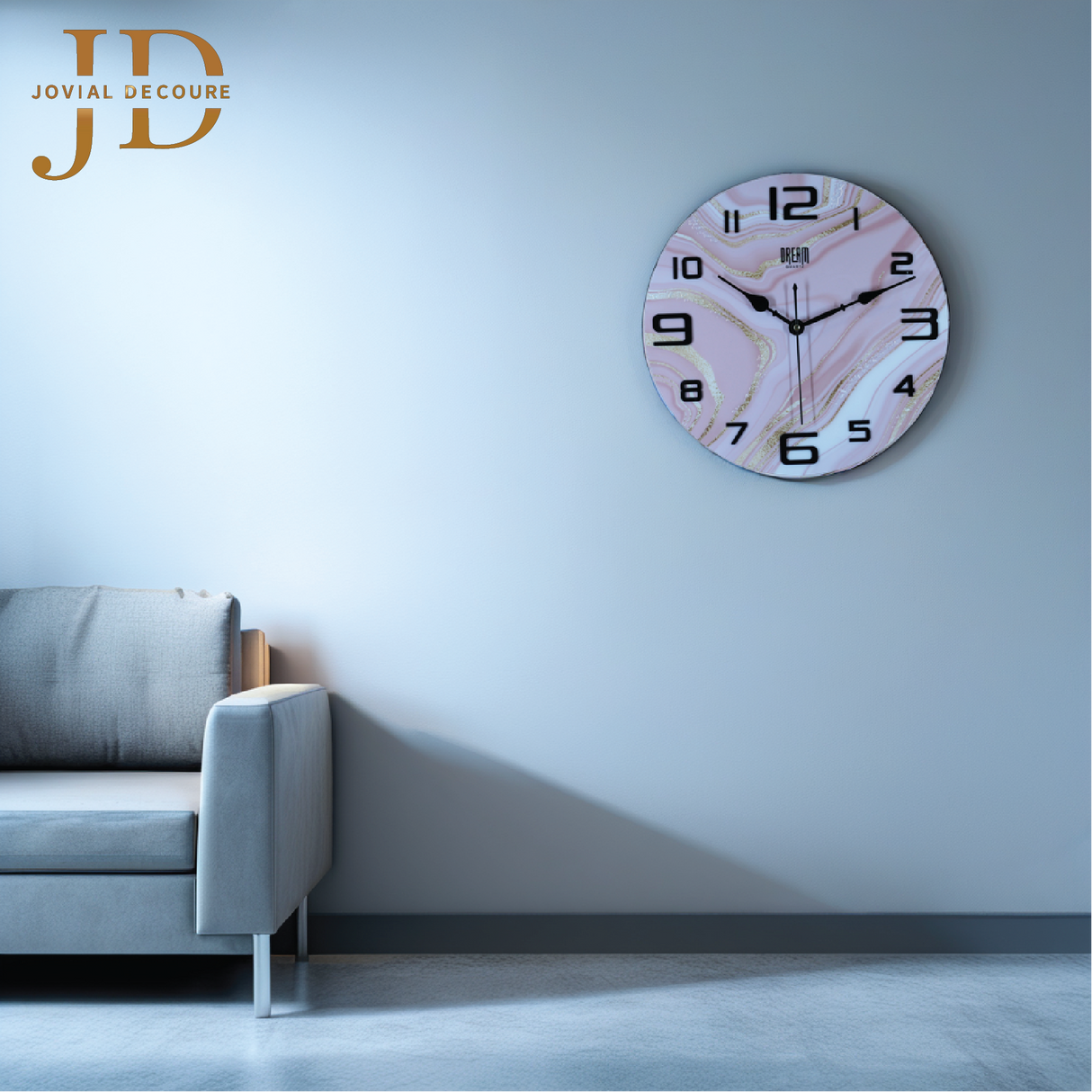 Designer Resin Analog Wall Clock (Pink)
