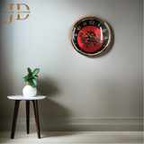 Luxury Wall Clock Moving Gear Mechanism Red&Black