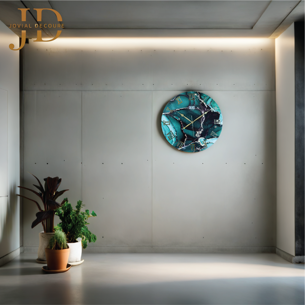 Designer Resin Analog Wall Clock (Green)