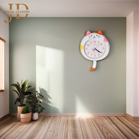 Cat Shaped Clock with Pendulum