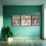 Elephant with Flowers Frames Set of 3