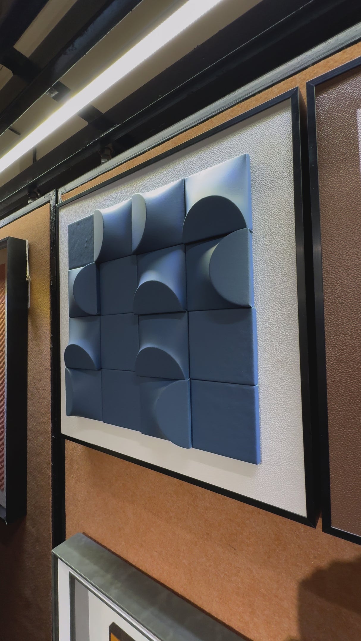 Blue Squares 3D Wallart